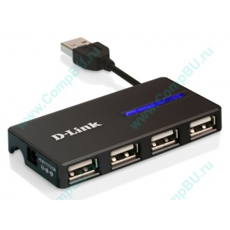 Карманный USB 2.0 концентратор D-Link DUB-104 в Красково, USB хаб DLink DUB104 (Красково)
