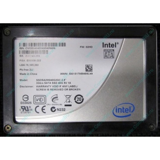 Нерабочий SSD 40Gb Intel SSDSA2M040G2GC 2.5" FW:02HD SA: E87243-203 (Красково)